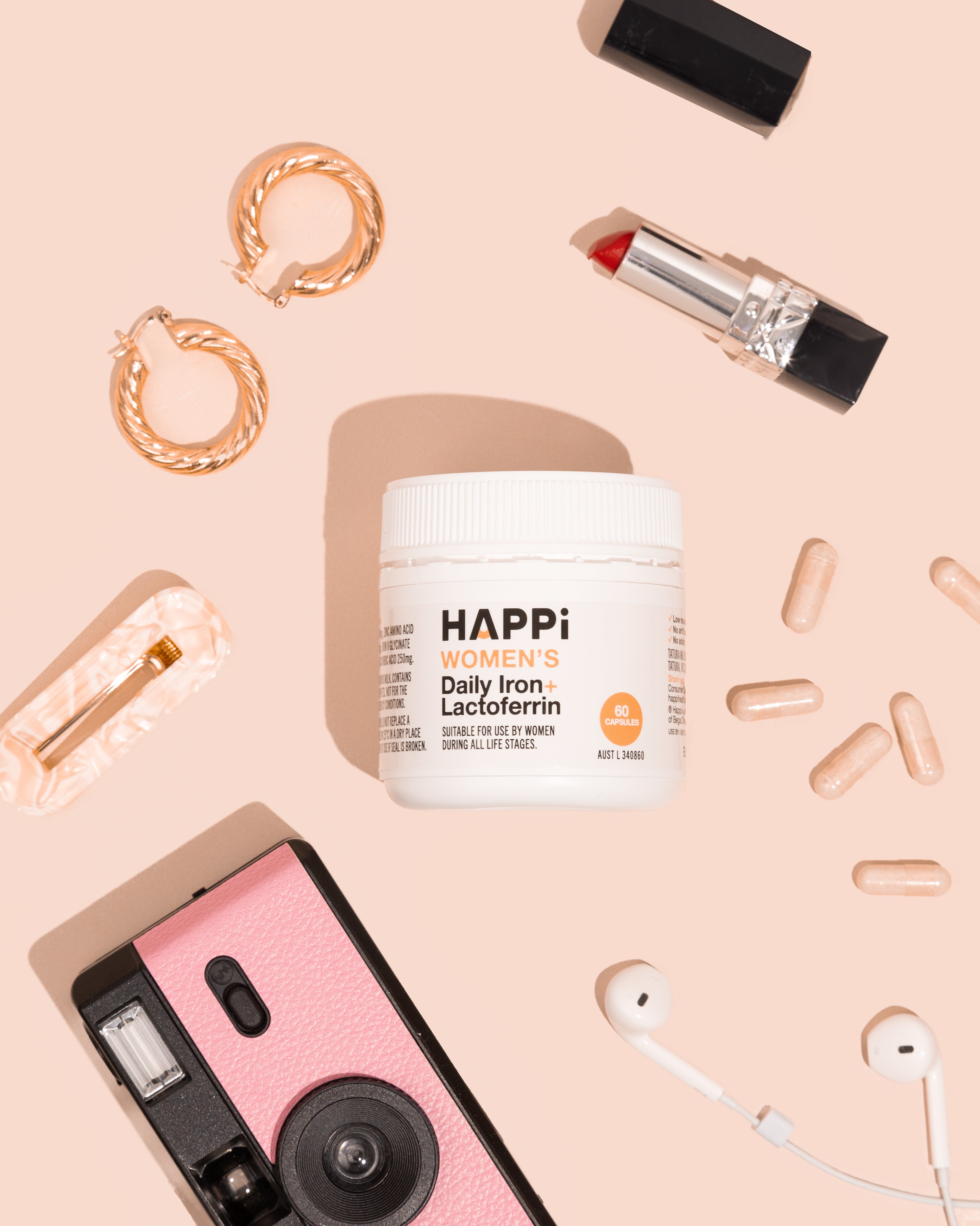HAPPi Women's Daily Iron+ Lactoferrin cung cấp sắt hỗ trợ sức khoẻ cho nữ giới ở mọi giai đoạn