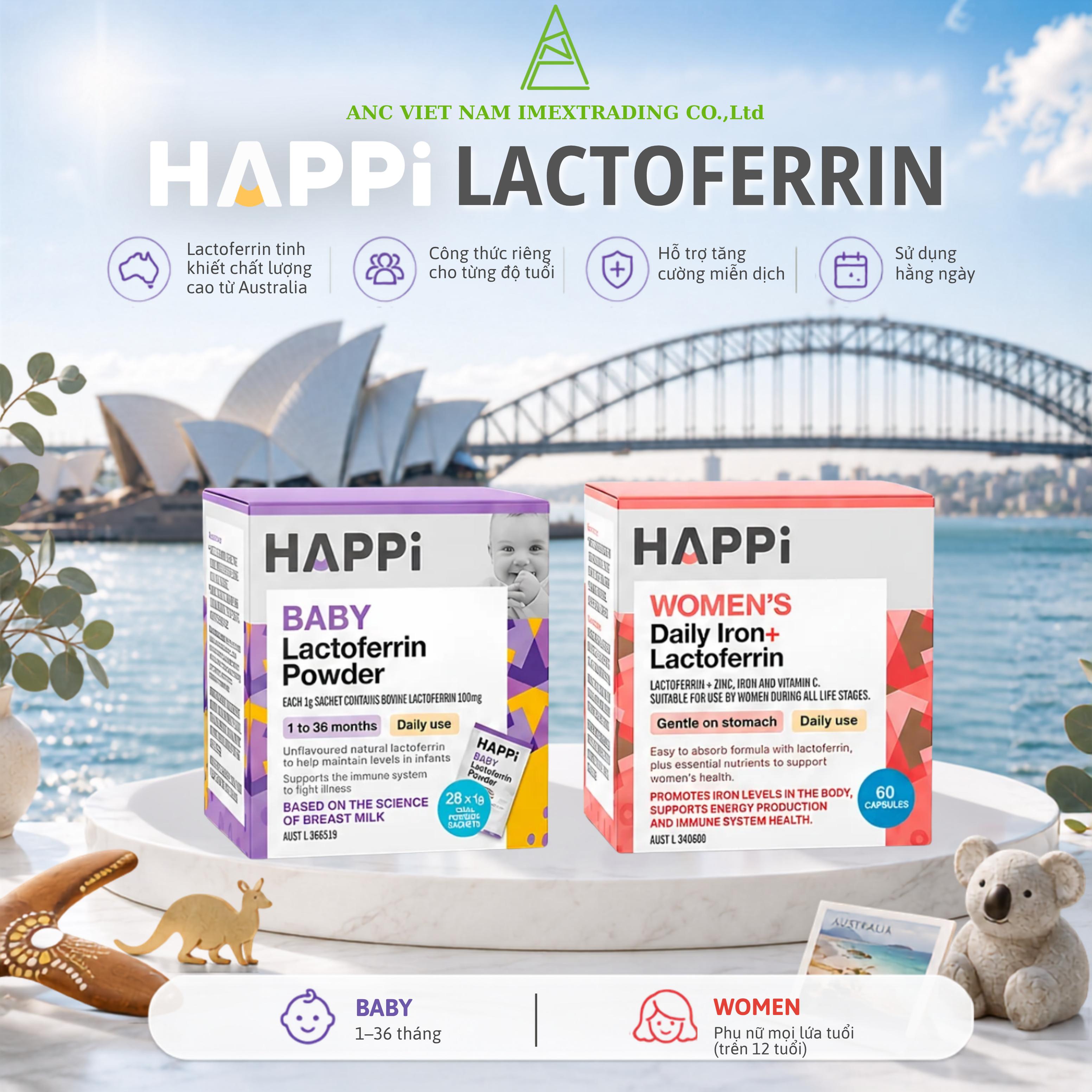 Kháng thể Lactoferrin HAPPi Health Úc