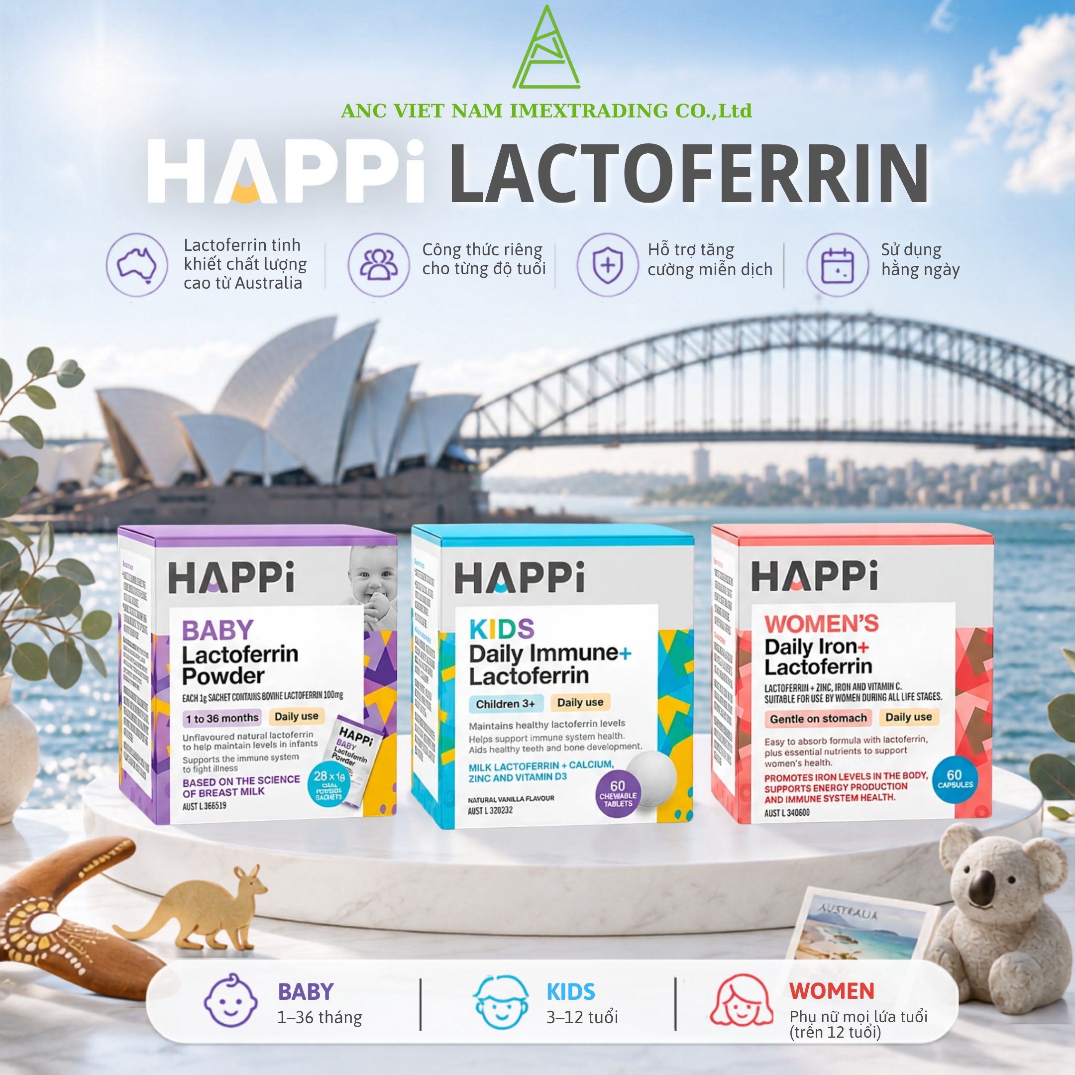 Kháng thể Lactoferrin HAPPi Health Úc
